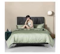 HADECOLL Bed, Red Solid Color Duvet Cover Set 400TC Egyptian Cotton Long Staple Bedding Set Breathable Silky Soft Premium Bed Linen Family Size, Gray, MM-102,Green-Full size 4 pcs