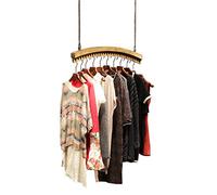 HADECOLL Ceiling-mounted coat rack, Vintage Wooden Wall-Mounted Clothing Rack for Men & Women's Apparel - Stylish Ceiling Display Hanger for Boutique Shops Perfect for Garment Showcases,#1-100cm