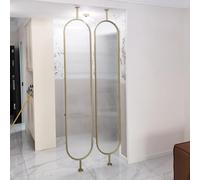 HADECOLL Divider Post for Room Separation Gold, 4 5 6 7 Ft Tall Standing Metal Partition Walls for Home/Office/Bedroom, Room Divider Screen Column,2panel-190x35cm/74.8x13.8in