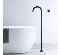 HADECOLL Free Standing Bath Taps Mixer Hot And Cold Single Handle Concealed Bath Taps Brass Freestanding Bathtub Faucet, Black