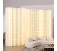 HADECOLL LED Lighted Portable Room Divider - Freestanding Folding Privacy Screen, Creative Office Partition Wall, Retractable Room Separator for Home & Office,One Color-250x43x150/98.4x16.9x59in