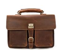 HADECOLL Men'S Leather Briefcase Europe And The United States Retro Handbag Compartment Shoulder Bag