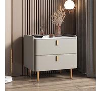 HADECOLL Minimalist Wood Bedside Table With 2 Storage Drawers Modern Nightstand For Bedroom/Living Room/Guest Room/Office,A-50X40X50Cm