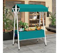 HADECOLL Mobile Vending Cart with Wheels, Foldable Display Stand for Market Sales,Green-160cm/63in