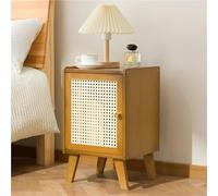 HADECOLL Multifunctional Rattan Plastic Nightstand Brown - Spacious Bedroom Storage Table With Drawer For Living Room Study And Bedroom Nization.,Brown