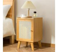 HADECOLL Multifunctional Rattan Plastic Nightstand Brown - Spacious Bedroom Storage Table With Drawer For Living Room Study And Bedroom Nization.,Natural