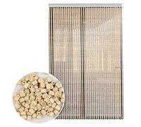 HADECOLL Natural Wood and Beaded Curtain for Doorway Room Divider,Partition String Beads Curtain Door Screen Panel,Handmade Woven,Wall Hanging Home Decor,Natural-85x205cm