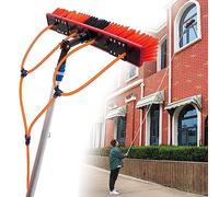 HADECOLL Professional Extendable Window Cleaning Kit With Long Pole Roof Cleaning Brush & Solar Panel Cleaner - Ideal For Home & Conservatory Use,50Cm Silver 2-5M/16.4Ft