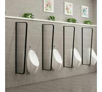 HADECOLL Rose Gold Urinal Partition Divider - Stainless Steel Frame Privacy Screen for Men's Restroom, Public Toilets, Hotels, Bars & Restaurants - 3PCS Baffle Set,Black-4PCS 120 * 40cm