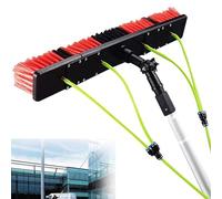HADECOLL Solar Water Fed Pole Kit - Telescopic Window Cleaning Brush With 50Cm Head Extendable Cleaner & Spray Washer For Effortless Solar Panel & Window Cleaning,30Cm Brush Head-5M/16.4Ft