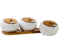 HADECOLL Spice Box Set Spice Jar Ceramic Spice Jars Spice Container Storage Jar with n Sugar Bowl Salt Jar Pepper Herbal Jars Kitchen Utensil,