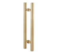 HADECOLL Stainless Steel Round Door Handle Pull 0.6M/0.8M/1M/1.2M/1.5M/1.8M Long Solid Core Door Pull Grab with Screws Barn Door/Wood Gate/Front Door Rose Color 60Cm/23.6",Gold-60Cm/23.6In - 40Cm