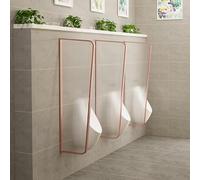 HADECOLL Stainless Steel Urinal Privacy Partition Baffle - Wall-Mounted Tempered Glass Screen for Men's Restrooms - Ideal for Hotels, Restaurants, Bars - 5PCS Set,Rose Gold-5PCS 120 * 40cm