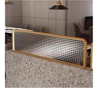 HADECOLL Standing Dining Area Divider Countertop Tempered Glass Dining Room Decorative Divider Tabletop Divider 11.8/17.7In Low Enclosure Privacy,Gold-51x11.8in