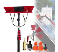 HADECOLL Telescopic Solar Panel Cleaning Brush Kit 12-36Ft Adjustable Water Fed Pole 180° Rotating Brush 20M Hose Window Washing Tool For Efficient Solar Panel Maintenance,Size_Name-18Ft