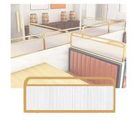 HADECOLL Translucent Striped Glass Dividers for Dining Spaces, Raised Aisle Hot Pot Countertop Partitions, Low Fence - 11.8/17.7in Decorative Room Divider,Gold-51x11.8in