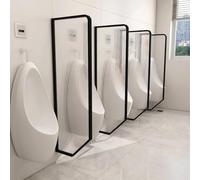 HADECOLL Wall-Mounted Privacy Screen for Urinals, 3-Piece Stainless Steel Room Divider, Decorative Rose Gold Partition for Public Toilets, Urinal Partition for Enhanced Privacy,Black-4Pcs 120 * 40cm