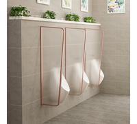 HADECOLL Wall-Mounted Urinal Partition Panel, 2PCS Black Stainless Steel Frame with Tempered Glass for Men's Privacy in Bathrooms, Durable Privacy Screens,Rose Gold-1PCS 120 * 40cm