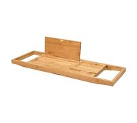 HADECOLL Wooden Bath Caddy Tray Extendable Bathtub Bridge Board Shelf Wint Book/Tablet Stand Wine Candle Holder,