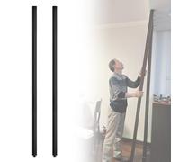 HADECOLL Wooden Slat Divider for Living R- 8-Piece Floor-to-Ceiling Privacy Screen Partition, Standing Wall Column for Large Spaces, Black - 1.7m/5.57ft,Black - 2 Pcs-1.9m/6.23ft