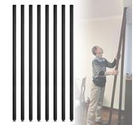 HADECOLL Wooden Slat Divider for Living R- 8-Piece Floor-to-Ceiling Privacy Screen Partition, Standing Wall Column for Large Spaces, Black - 1.7m/5.57ft,Black - 8 Pcs-2.1m/6.88ft