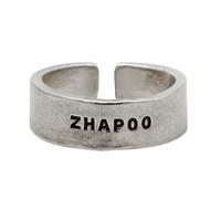 hadefa Custom 999 Pure Silver Adjustable Couple Rings, Custom Engraved Lettering Open Band Rings for Men and Women, Personalized Vintage Matching Jewelry Gift