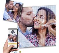 hadefa Custom Diamond Paint/Painting Kits for Adults 5D DIY Personalized Diamond Art Photo Custom Your Own Picture,Customized Rhinestone Painting (15.8x15.8inch/40x40cm)