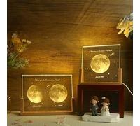 hadefa Customized Crystal Night Light, Personalized Name and Date Moon Phase Light, Customized Moon Phase Night Light by Date, Birthday Gift, Christmas Commemoration