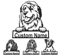hadefa Personalized Metal Signs,Custom Pet Dog Metal Signs,Wall Decor,Personalized Family Name Sign, Metal Wall Art,Sign Door Hanger, Outdoor Metal Sign, Housewarming Gift