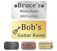 Hadefa Personalized Rectangle Stainless Steel Name Plaque, 1" X 3", Elegant Wall & Tabletop Mount, Perfect for Property, Office, Bedroom & Promotional Use