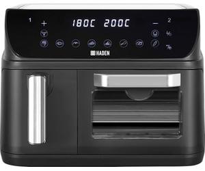 Haden 12L Dual Air Fryer - 2400W Large Capacity Air Fryer with Dual Baskets, 10 One-Touch Cooking Functions, Sync Finish, Adjustable Timer and Temperature, Oil-Free and Dishwasher-Safe