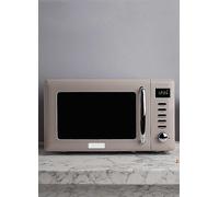 Haden Cotswold 800W Microwave Oven - 20L Capacity - 5 Power Levels Digital Microwave - 60 Min Timer, Easy To Clean, Defrost/Express Function, Stainless Steel Countertop Microwave - Putty