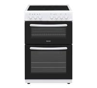 Haden HE65DOMW 60cm Ceramic Electric Cooker With Double Oven, White, A Rated