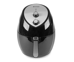 Haden 6L Air Fryer - Low Fat Compact Air Fryer - Timer 30min and Temperature Control (up to 200°C) - 4.7L Basket - 6L Outer Pan - Black & Silver - Automatic Shut-Off