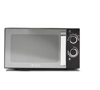 Haden 800W Black Microwave 207777, 20 Litre Capacity, Mirror Door, Manual Controls, 6 Power Levels