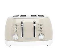 Haden Bristol Putty 4 Slice Toaster - Temperature Control, Easy To Clean, Efficient & Safe, Coated Stainless Steel Housing - For All Toast Preferences, Defrost, Reheat, and Cancel Functions