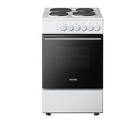 Haden Cooker Electric Freestanding 50cm 4 Ring Hob Single Cavity Oven White