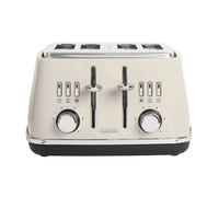 Haden Cotswold Putty 4 Slice Toaster - Stainless Steel Toaster 4 Slice - Adjustable Browning Control - Reheat And Defrost Functions