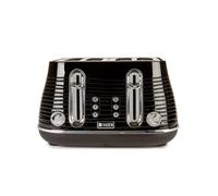 Haden Devon Black 4 Slice Toaster - 6 Browning Settings, Wide Slots, Defrost, Reheat And Cancel Settings