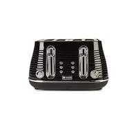 Haden Devon Black Toaster 4 Slice - Dual Control Browning Settings - 4 Slice Toaster with Wide Slots - Black Toaster with Defrost, Reheat And Cancel Settings - 3000W