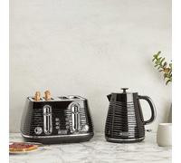 Haden Devon Black Twin Pack - 1.7L Kettle & 4 Slice Toaster Black