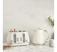 Haden Devon Kettle & 4 Slice Toaster Set - Cream, Cream