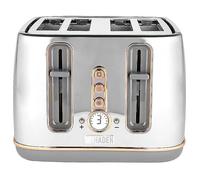 Haden Dorchester 4 Slice Toaster - Chrome & Rose Gold Green