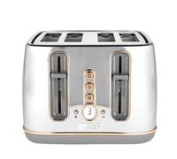 Haden Dorchester Chrome Toaster 4 Slice - Digital Browning Controls - Modern LCD Display - Cancel/Defrost/Reheat Settings - 1900-2300W Digital 4 Slice