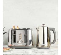Haden Dorchester Kettle & 4 Slice Toaster Set - Chrome & Rose Gold, Silver