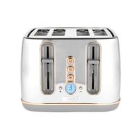 Haden Dorchester Chrome Toaster 4 Slice - Digital Browning Controls - Modern LCD Display - Cancel/Defrost/Reheat Settings - 1900-2300W Digital 4 Slice