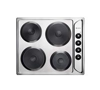 Haden Electric Hob 60cm 4 Solid Plate Burners Dial Control Stovetop White