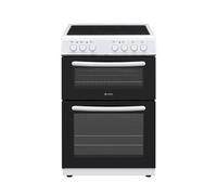 Haden HE65DOMW 60cm Ceramic Electric Cooker With Double Oven, White, A Rated