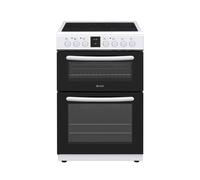 Haden HE65DOPW 60cm Ceramic Electric Cooker With Double Oven, White, A Rated