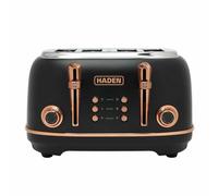 Haden Heritage Black & Copper Toaster - 4 Slice Electric Stainless-Steel Toaster With Reheat And Defrost Functions